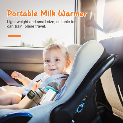 Portable Bottle Warmer with Night Light, 6 Heat Levels