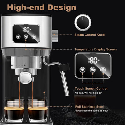 20-Bar Espresso Machine with Steam Wand