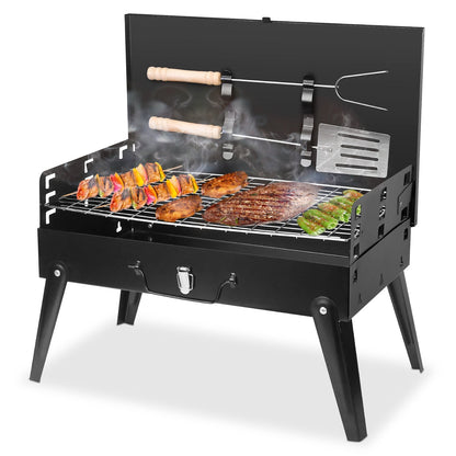 Portable Folding Charcoal BBQ Grill for Camping & Travel