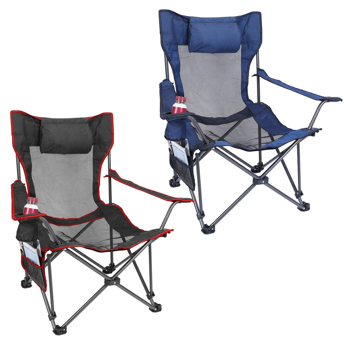 Foldable Camping Chair, 330lb, Reclining Backrest