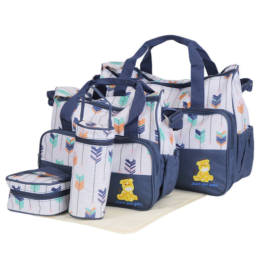 5-Piece Diaper Bag Set with Bottle & Food Bags