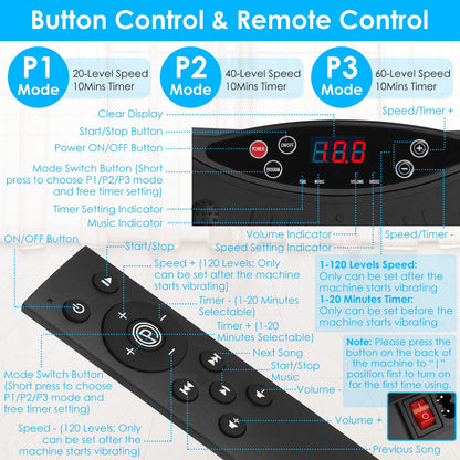Vibration Plate Exercise Machine with Bands