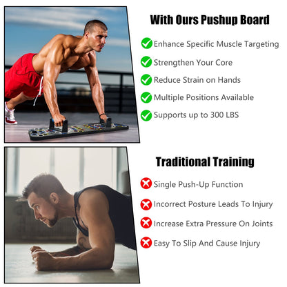Push Up Board Home Gym Set with 15 Accessories