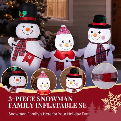 6.2FT Light-Up Snowman Family Christmas Inflatable