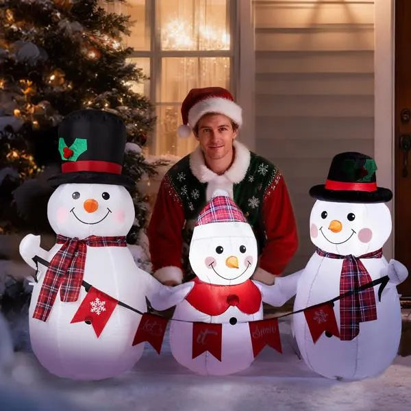 6.2FT Light-Up Snowman Family Christmas Inflatable