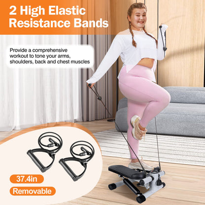 Mini Stepper with Resistance Bands & LCD Monitor