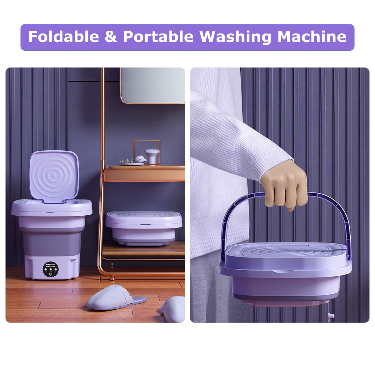 Portable Foldable Washing Machine, 8L, 3 Modes
