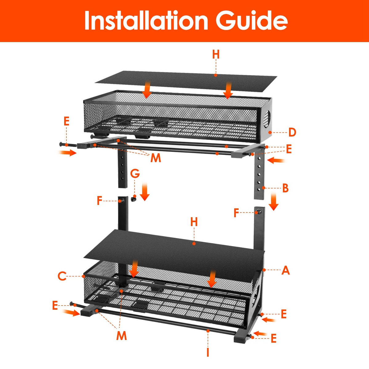 2-Pack Under Sink Organizer, Pull-Out 2-Tier Baskets