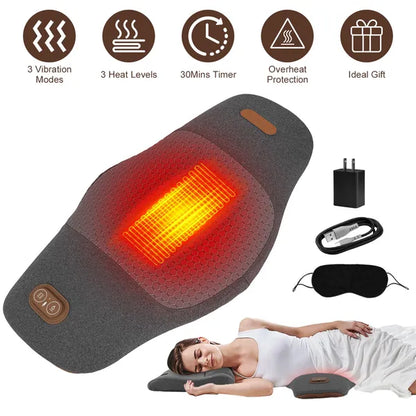 Lumbar Support Pillow with Heat & Vibration Massage