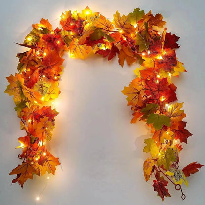Leaf Garland - Artificial Autumn Wreath for Halloween Decoration - 200CM