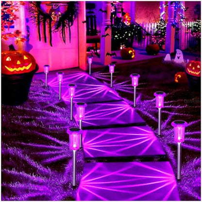 DenicMic Solar Halloween Lights Outdoor Waterproof 10 Pack Halloween Decor